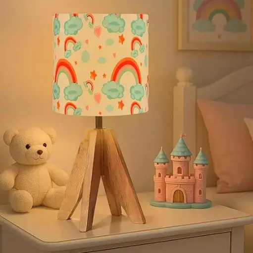 Table Lamp for Bedroom | Home Décor Nightstand/Bedside Table Lamp for Room Decoration | Desk Light Lamp for Living Room | Rainbow Clouds (Bulb not Included)
